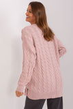 Elegant Women's Sweater with Plaid Texture and Decorative Ties