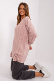 Elegant Women's Sweater with Plaid Texture and Decorative Ties