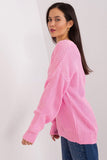 Elegant Textured Women's V-Neck Long Sleeve Sweater
