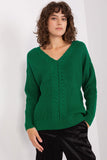 Elegant Textured V Neck Women's Sweater for Everyday Wear