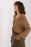 Elegant Textured V-Neck Women's Sweater for Everyday Wear