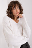 Elegant V-Neck Women's Sweater with Varied Texture