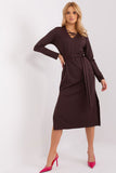 Elegant Long Sleeve Dress with Heart Neckline and Slit