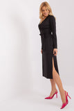 Chic Long Sleeve Dress with Heart Neckline and Slits