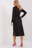 Chic Long Sleeve Dress with Heart Neckline and Slits