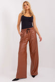 High-Waisted Eco-Leather Insulated Long Pants