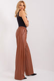High-Waisted Eco-Leather Insulated Long Pants