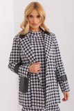 Women's Long Sleeve Buttoned Jacket with Lined Collar