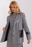 Women's Long Sleeve Buttoned Jacket with Lined Collar