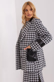 Women's Long Sleeve Buttoned Jacket with Lined Collar