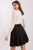 Flared Cut Skirt with Decorative Pleating and Zipper