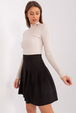 Flared Cut Skirt with Decorative Pleating and Zipper
