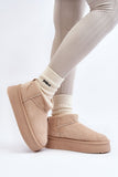 Stylish Women's Eco-Suede Snow Boots with Fur Insulation