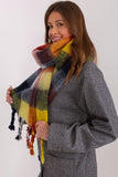 Colorful Plaid Scarf with Tassels for Fall and Winter