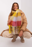 Colorful Plaid Scarf with Tassels for Fall and Winter