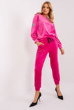 Elegant Velour Knit Sweatshirt and Tapered Pants Set