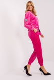 Elegant Velour Knit Sweatshirt and Tapered Pants Set