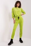 Elegant Velour Knit Sweatshirt & Tapered Pants Set