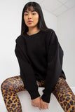 Cozy Women's Looser Cut Cotton Sweatshirt with Ribbed Hem