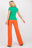 Fitted Short Sleeve Blouse with Envelope Neckline