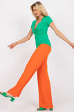 Fitted Short Sleeve Blouse with Envelope Neckline