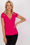 Fitted Short Sleeve Envelope Neck Blouse for All Occasions