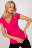 Fitted Short Sleeve Envelope Neck Blouse for All Occasions