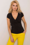 Fitted Short Sleeve Envelope Neck Blouse for All Occasions