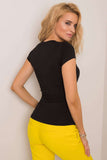 Fitted Short Sleeve Envelope Neck Blouse for All Occasions