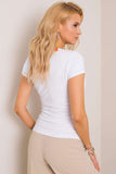 Fitted Short Sleeve Blouse with Envelope Neckline