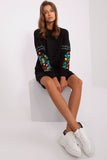 Embroidered Long Sleeve Sweat Dress with Pockets