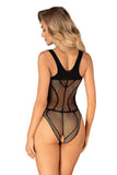 Sensual Mesh Lingerie with Intriguing Black Motif