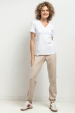 Elegant Slim-Fit Blouse with Feminine V Neckline