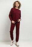 Elegant Soft Knit Sweatshirt with Stand-Up Collar