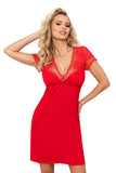 Elegant Embroidered Chemise with Sheer Veil Detail