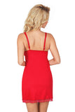 Roxana II Lace Chemise in Red or Black with Floral Motif