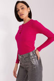 Elegant Striped Blouse with Zircon Button Detail