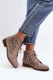 Stylish Suede Leather Women's Ankle Boots with Zipper and Laces