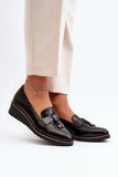 Stylish Eco Leather Women's Half-Shoes with Decorative Stripe