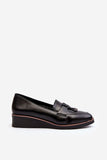 Stylish Eco Leather Women's Half-Shoes with Decorative Stripe