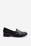 Elegant Women's Leather Moccasins with Gold Accents