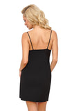 Alluring Black Mesh Candy II Chemise with Embroidered Accents