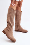 Chic Eco-Suede Women's Openwork Boots for Everyday Style