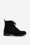 Eco-Suede Women's Floral Boots with Side Zipper & Lacing