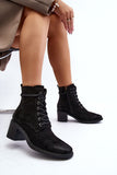 Eco-Suede Women's Boots with Zipper and Lacing for Comfort