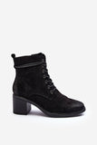 Eco-Suede Women's Boots with Zipper and Lacing for Comfort