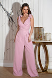 Elegant Adjustable Neckline Jumpsuit with Wide Legs