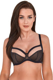 Sensational Soft Bra with Mesh Detail in Black and Beige
