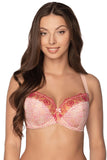 Elegant Semi-Padded Bra with Embroidery and Lace Details
