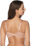 Elegant Lace & Mesh Semi-Padded Bra with Bow Detail